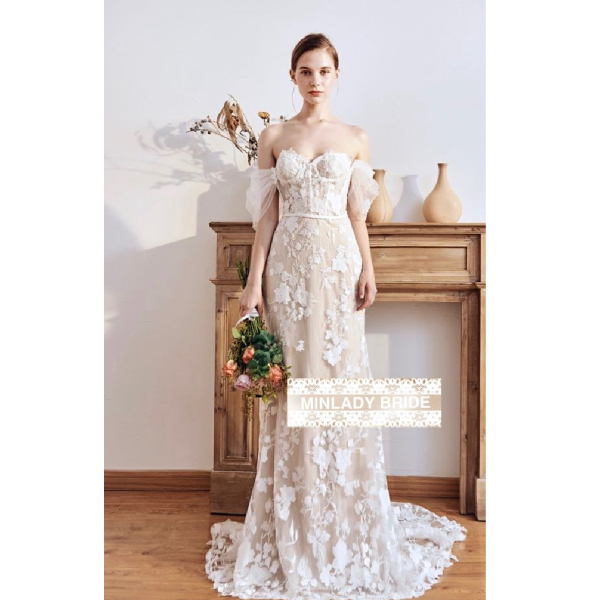 送料無料】オフショルダー マーメイドドレス |ウェディングドレス