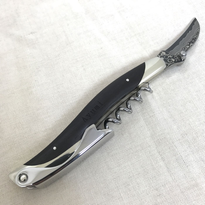 ATHRO アスロ ソムリエナイフ ダマスカスブレード 黒檀 コクタン