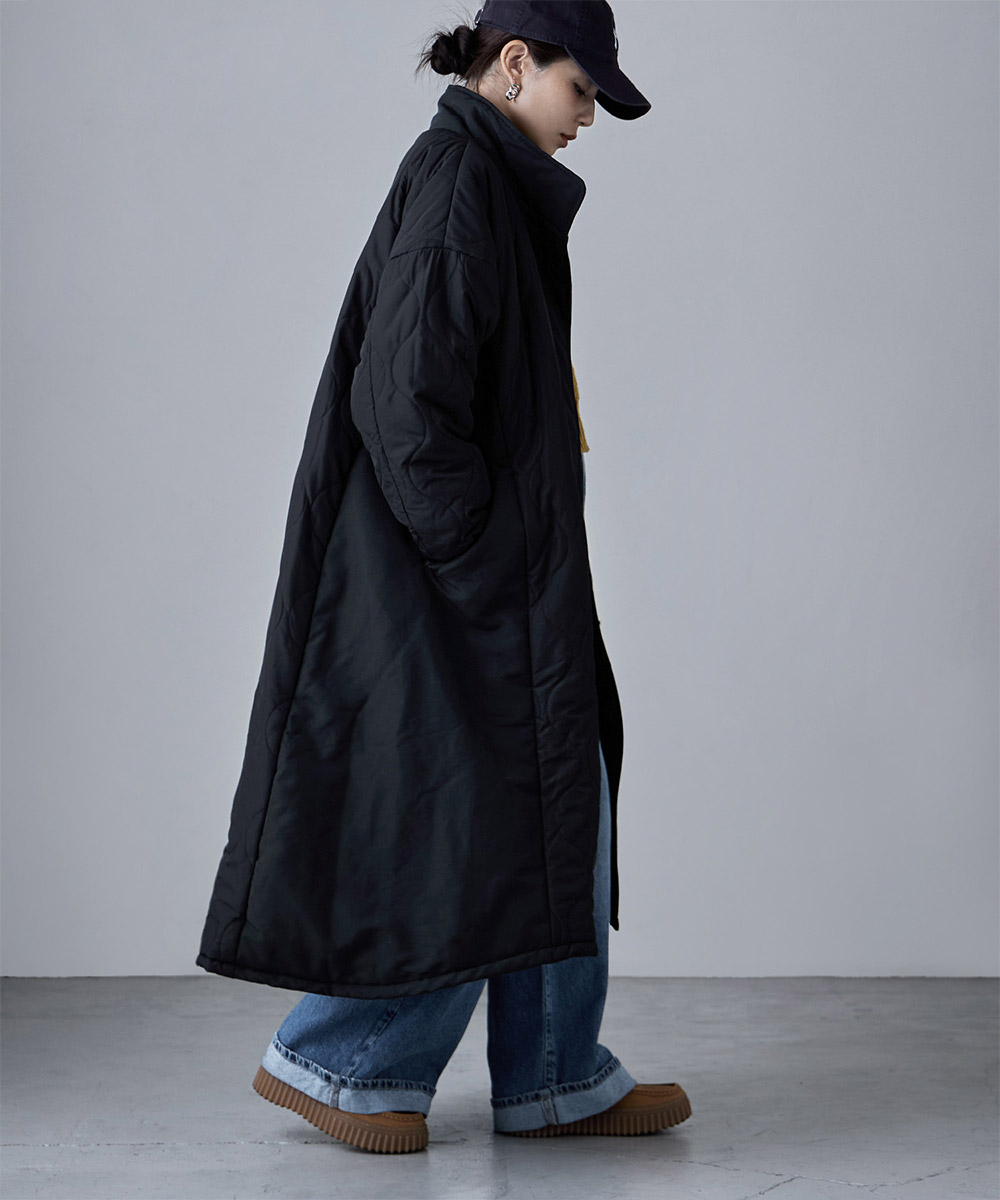 Qoo10 etoll. キルティング切替オフラインロング 無地