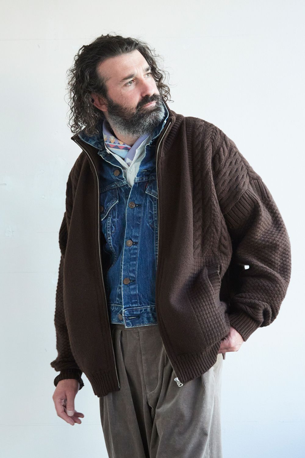 YASHIKI - 【ラスト1点】【21AW】Akane Knit Blouson(BROWN) | Salty