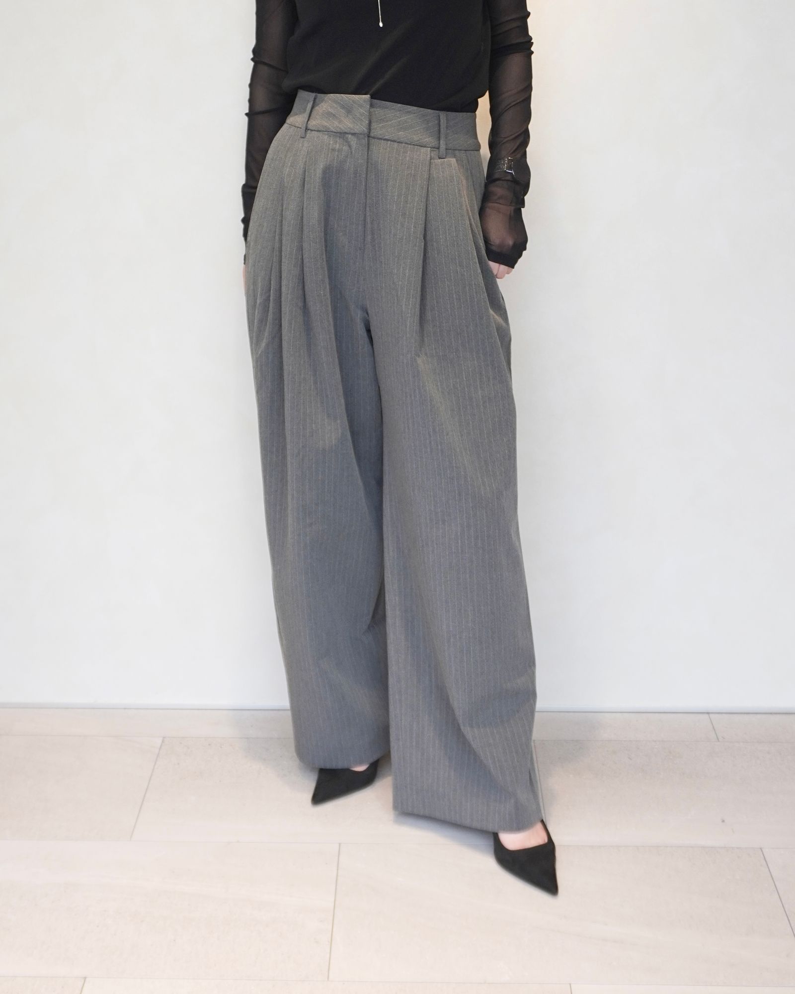 ànuke - Heather Stretch Pants / ヘザー ストレッチパンツ (グレー