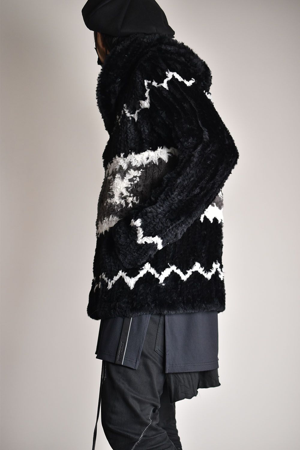 ISAMU KATAYAMA BACKLASH - Rabbit Fur Knit Hoodie
