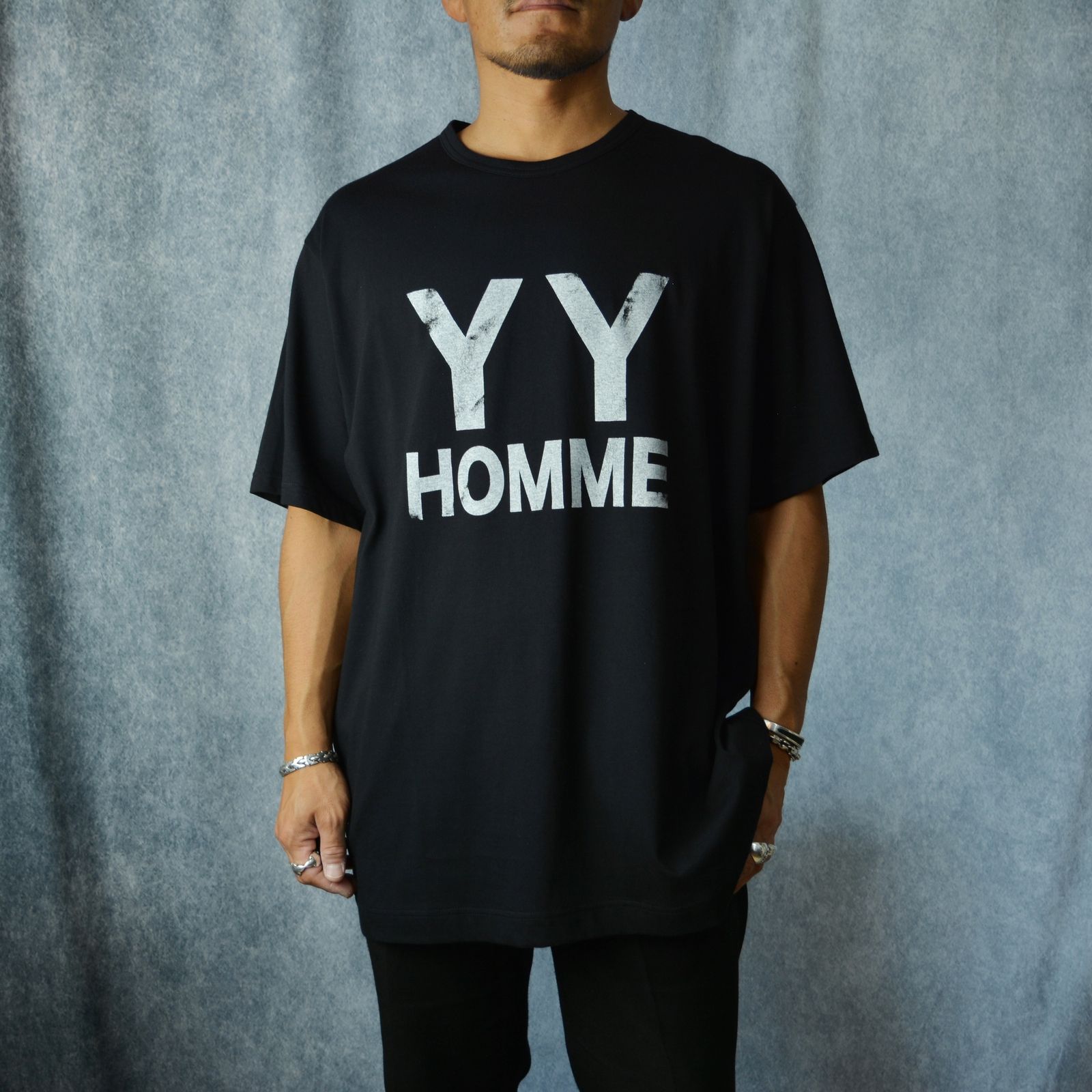 yohji yamamoto - YYH PT SHORT SLEEVE T （BLACK） ロゴプリント T