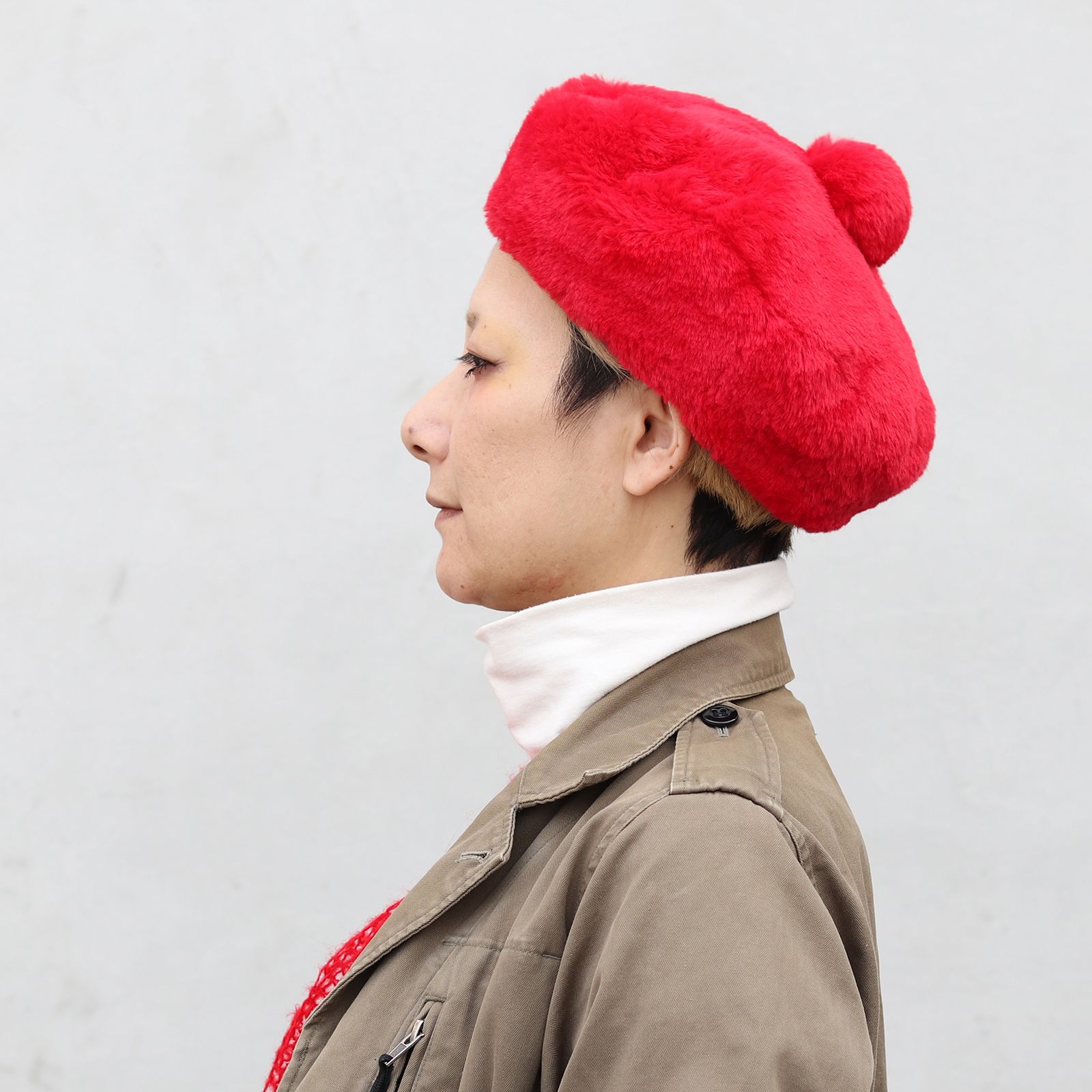 Chapon - ポンポンファーベレー レッド | corne/コルネ