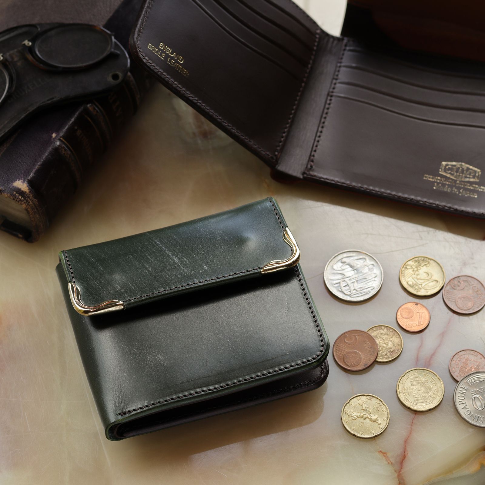 池之端銀革店 - 【Cramp】2つ折りウォレット UKブライドルレザー