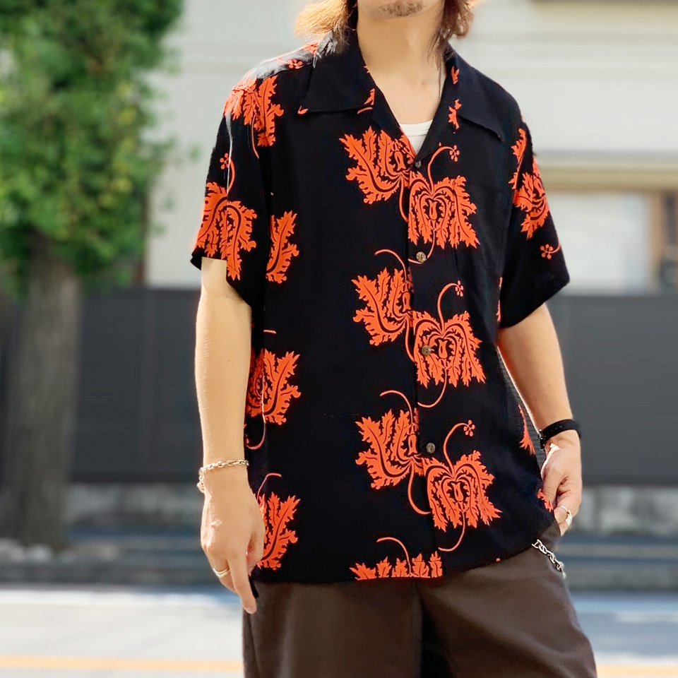 SUN SURF / RAYON HAWAIIAN S/S SHIRT “CORAL HIBISCUS”