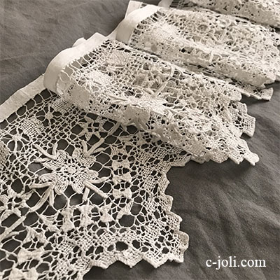 L2556 フランスアンティークボビンレースボーダー/レースエッジ 19世紀