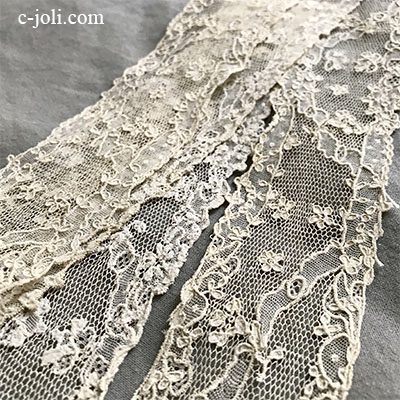 パリ発送】L2576 フランスアンティークレースリボン 18世紀