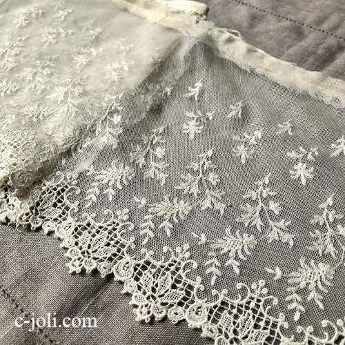 日本発送】L2818 フランスアンティークレーストリム/テープレース/幅広