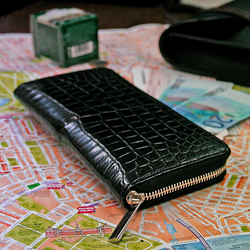 クロコダイルオーガナイザーウォレット[FK1205] クロコダイルレザー
