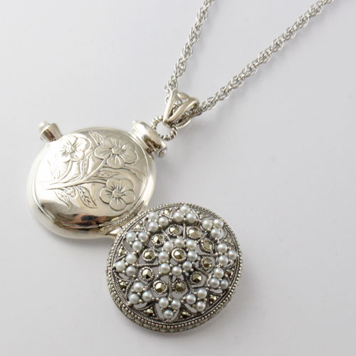 送料無料】【日本製】ロケットペンダント シルバー/SV925 アンティーク