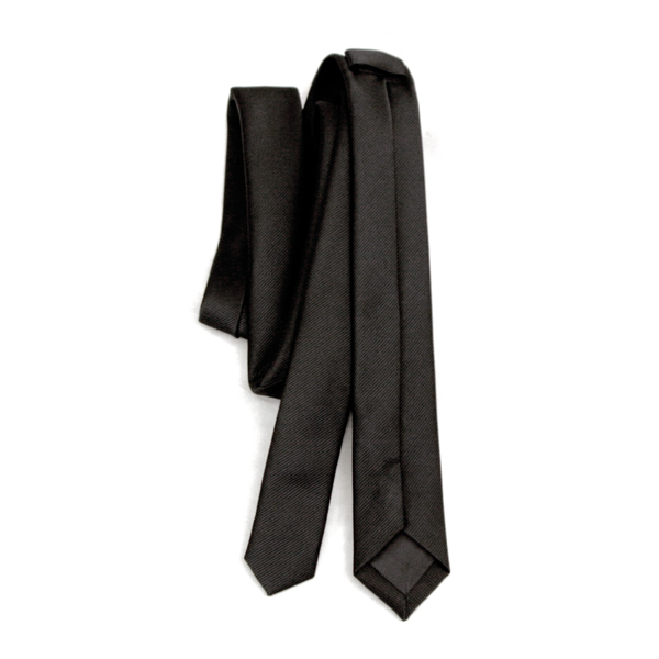 超極細ナロー3.8cmSilkBlackNeckTie シルクブラックネクタイ