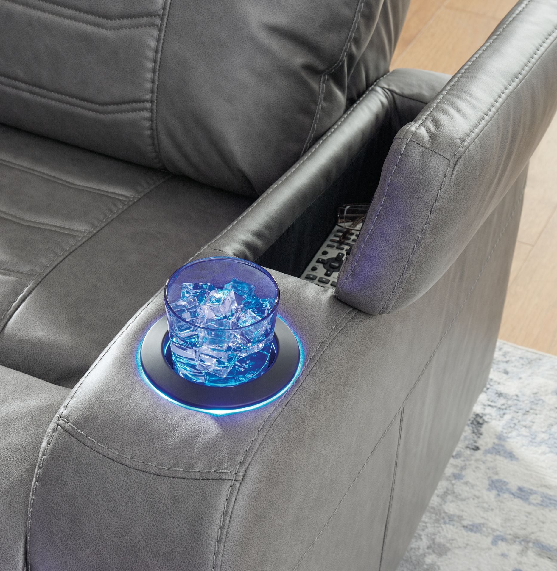 Shadowboxer Slate Dual Power Zero Gravity Recliner - Ashley