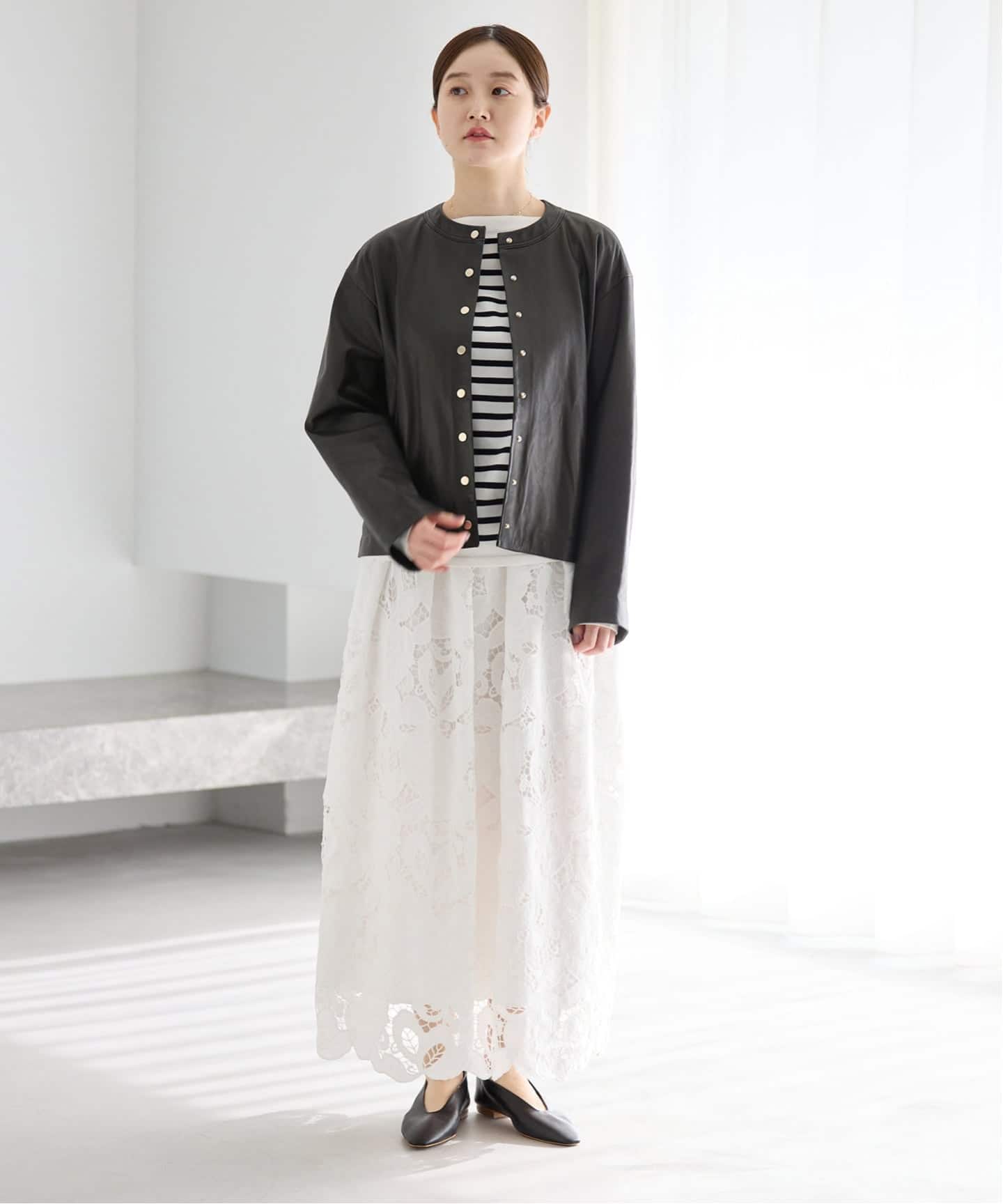 追加》シープクルーネックブルゾン（レザージャケット）｜IENA（イエナ