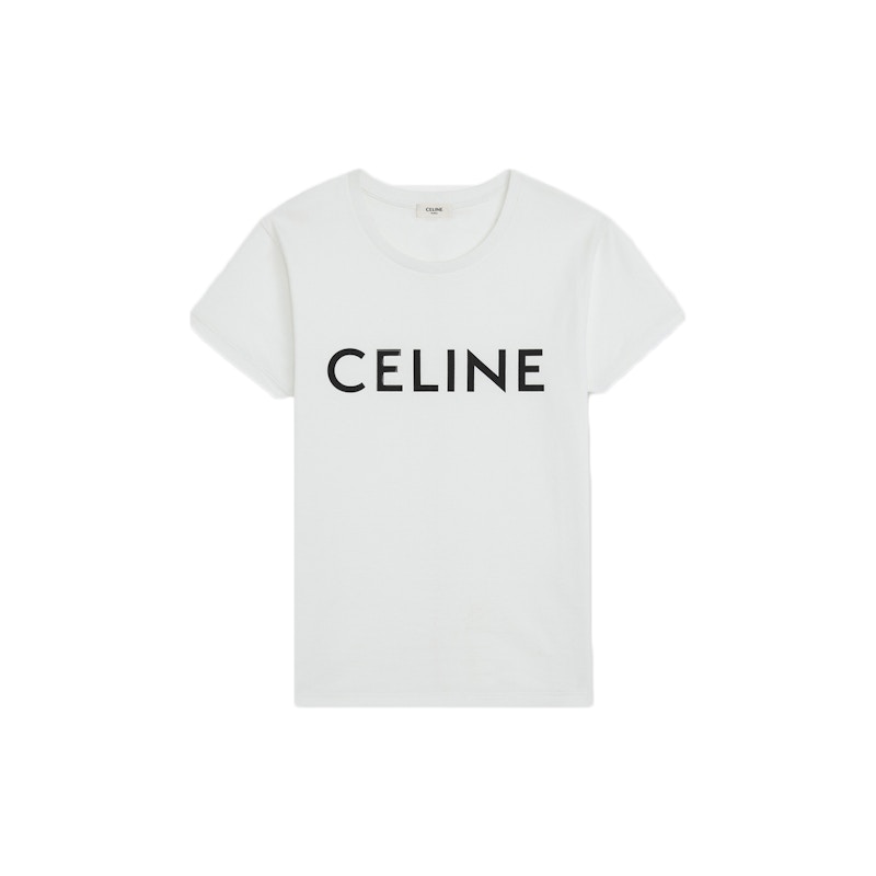 Celine Cotton T-shirt White/Black Men's - US