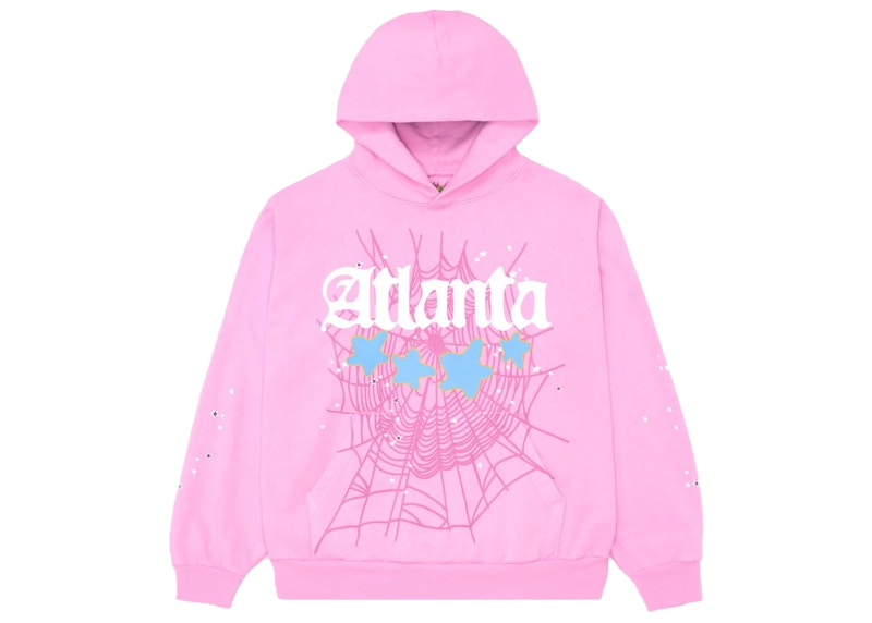 Sp5der Atlanta Hoodie Pink Men's - SS23 - US
