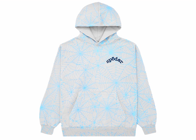 Sp5der AOP Web Hoodie Heather Grey - FW23 - US