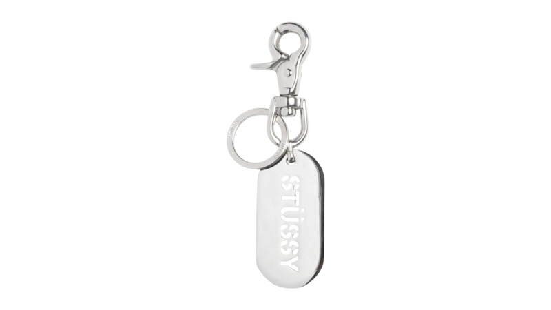 Stussy Metal Tag Keychain Silver Men's - SS25 - US