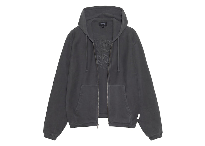 Stussy Waffle Lined Zip Hoodie Black Men's - FW24 - US