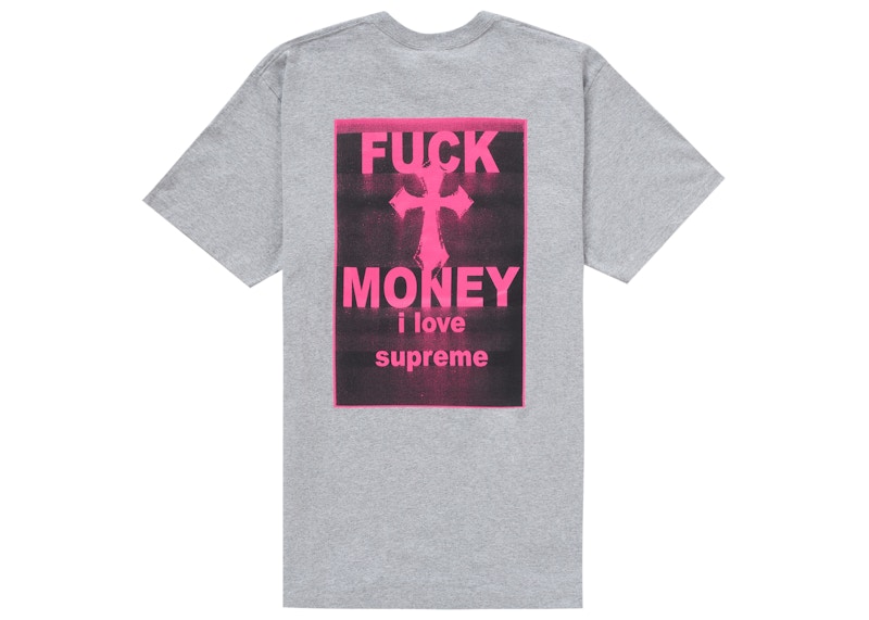 Supreme Fuck Money Tee Heather Grey Men's - FW24 - US