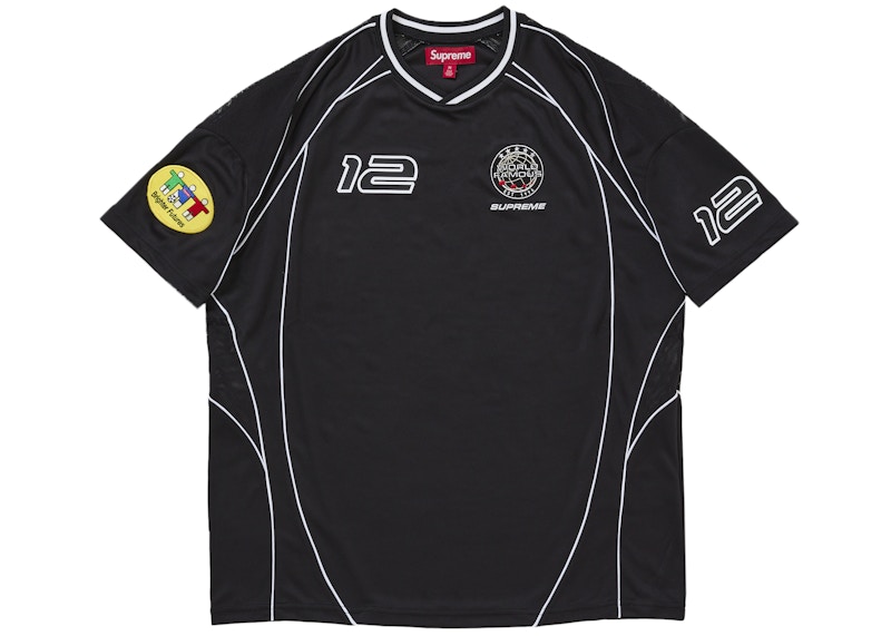 Supreme Piping Soccer Jersey Black Men's - FW25 - US