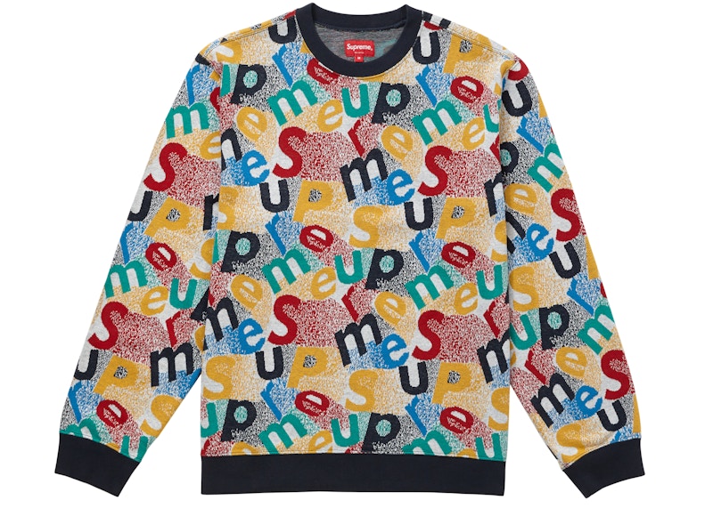Supreme Scatter Text Crewneck Navy Men's - FW19 - GB