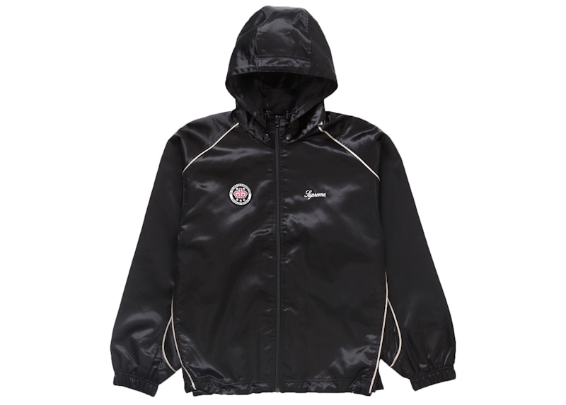 Supreme Satin Hooded Track Jacket Black Men's - SS24 - US