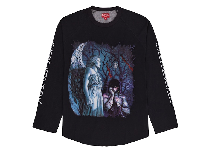 Supreme The Crow Raglan L/S Tee Black Graveyard Men's - FW21 - US