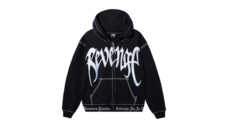 Revenge XXXTentacion Kill Contrast Zip Hoodie Black/White Men's