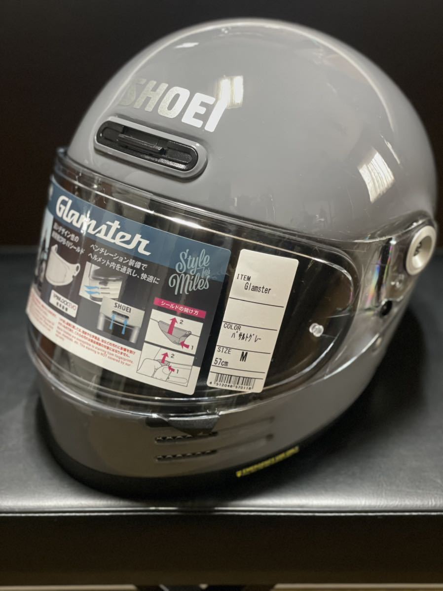 無キズ」SHOEI グラムスター グレー インカム付き オンライン セール車