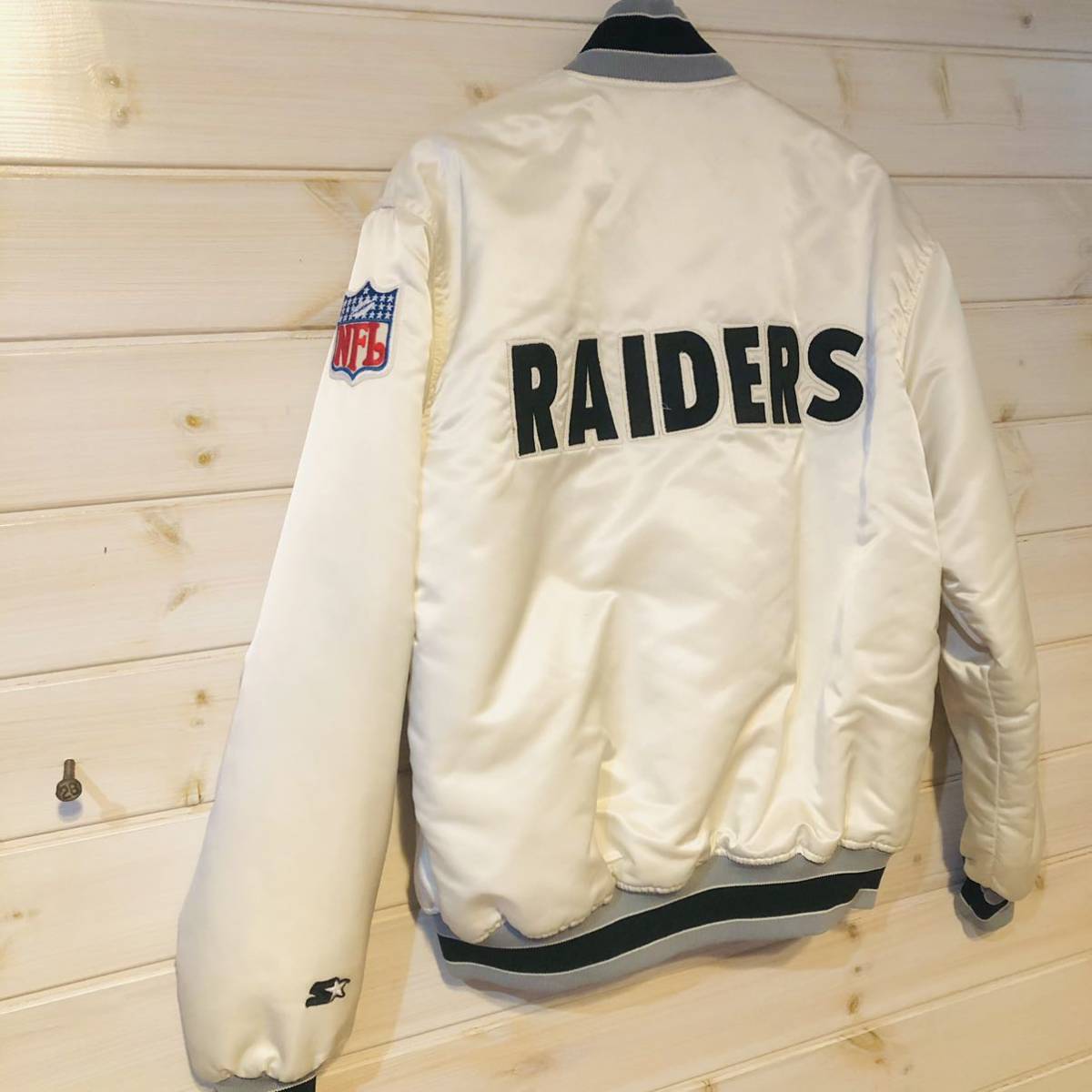 90s スターター NFL レイダース スタジャン XXL シルバー 長瀬智也 90s