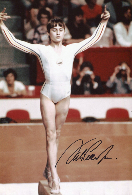 ナディア・コマネチ 直筆サイン入りフォト 女子体操 五輪金メダリスト
