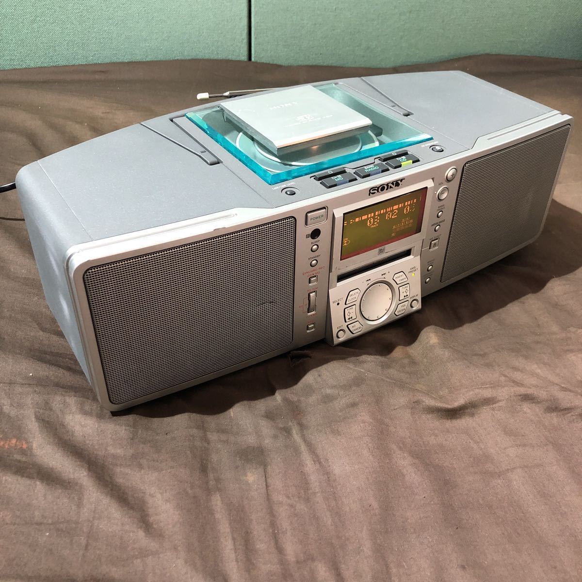 SONY PERSONAL MD SYSTEM ZS-M50 MD CDプレイヤー 電源コード付き 現状