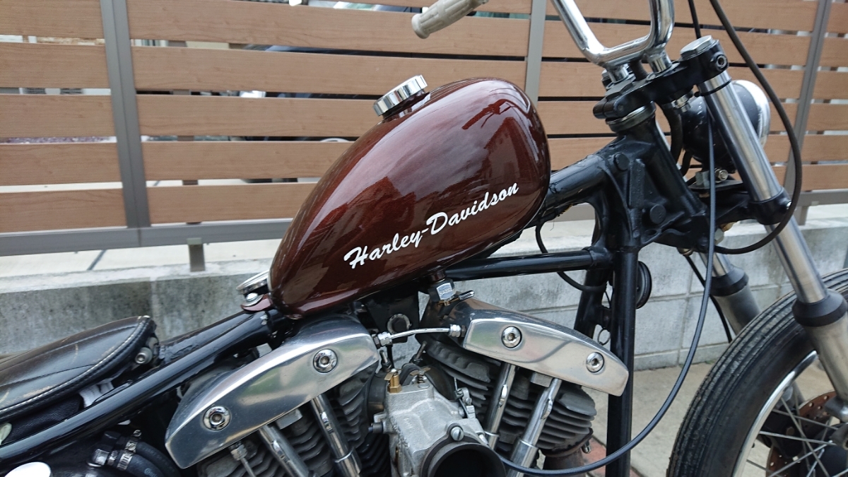 ハーレーピーナツタンクハイトンネル ショベル エボ キャップコック