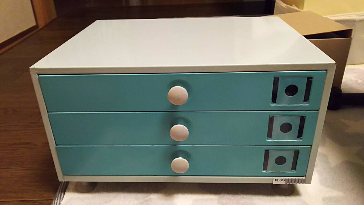 ナカバヤシ スチール レターラック 書類ケース 卓上 水色 昭和レトロ