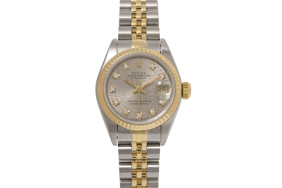 デイトジャスト 69173G SS/YG コンビ 10Pダイヤ グレー プリント