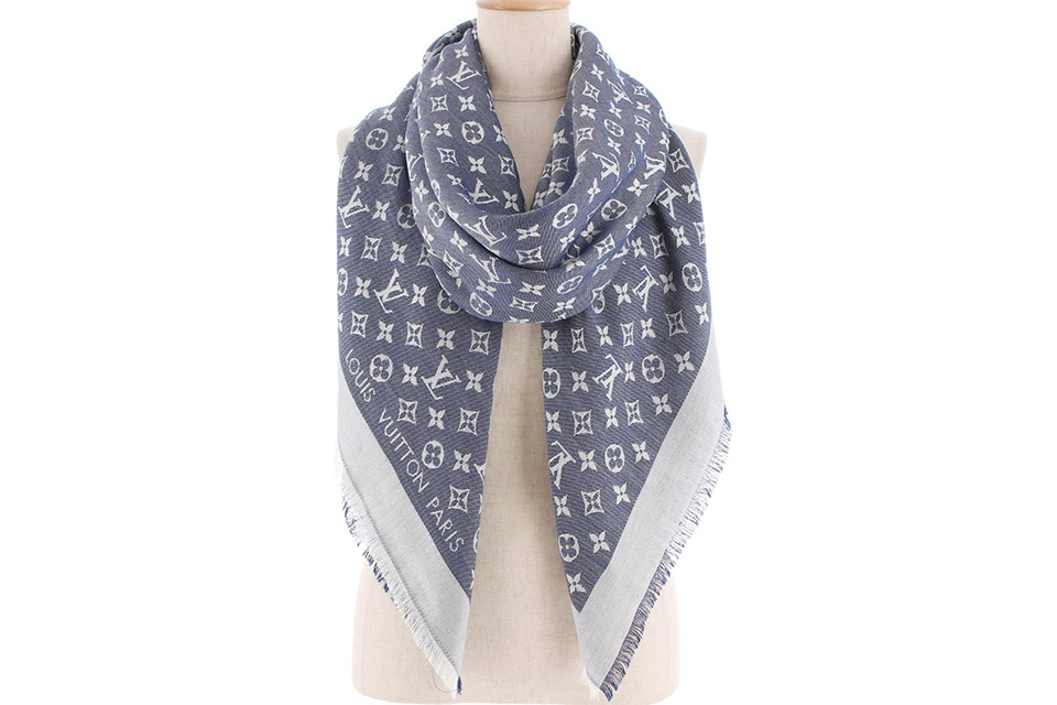 大判ストール ショール・モノグラム デニム M71376
