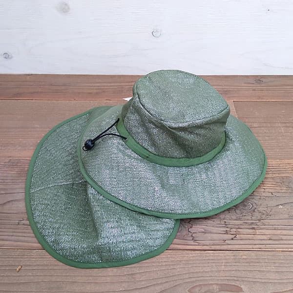 美品】Uhr 帽子 オリーブグリーン 収納袋付き 園芸ネット本店