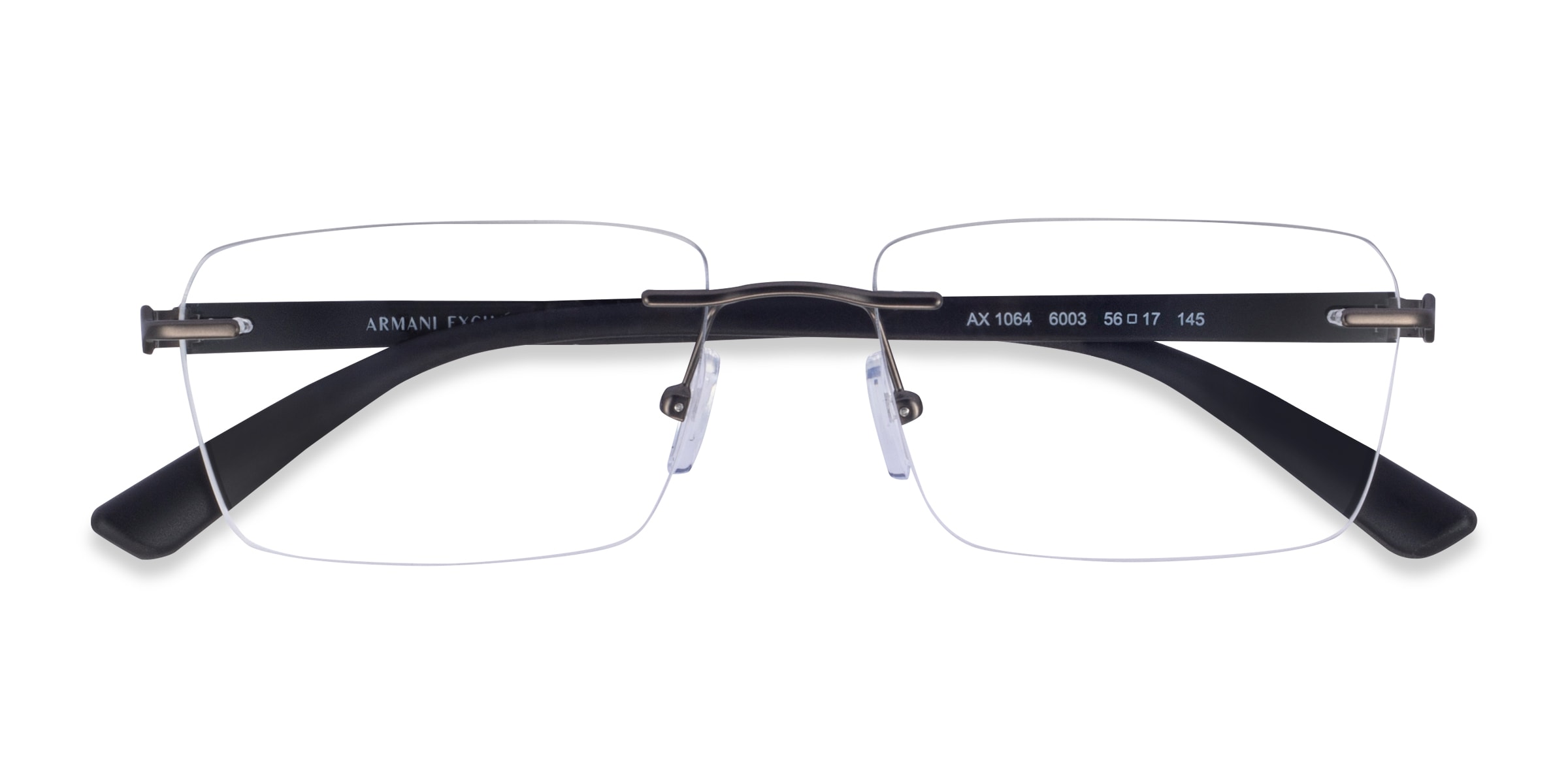 Armani Exchange AX1064 - Rectangle Matte Silver Frame Eyeglasses