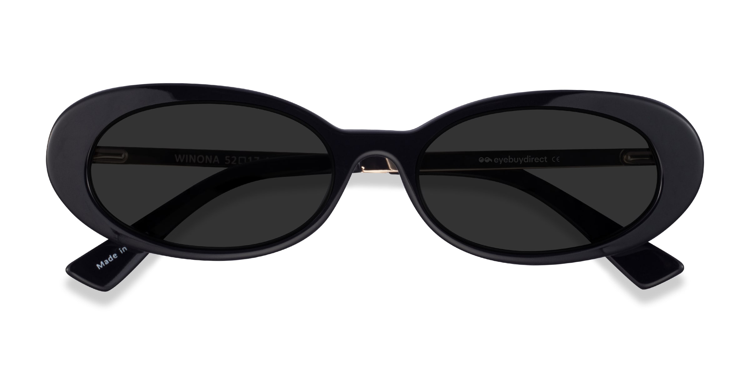Winona - Oval Black Frame Sunglasses For Women | Eyebuydirect