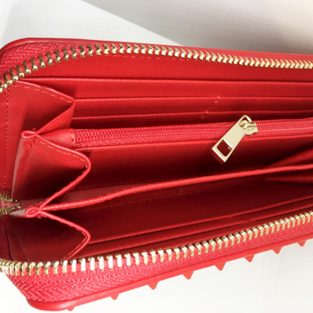 新品 即納 最安値】スタッズ 長財布 トゲトゲ 【レッド】の通販 by