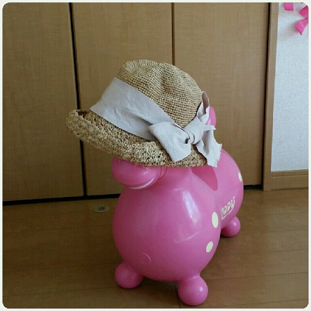 CA4LA - 美品☆カシラ☆CA4LA☆リボン付きストローハット☆麦わら帽子