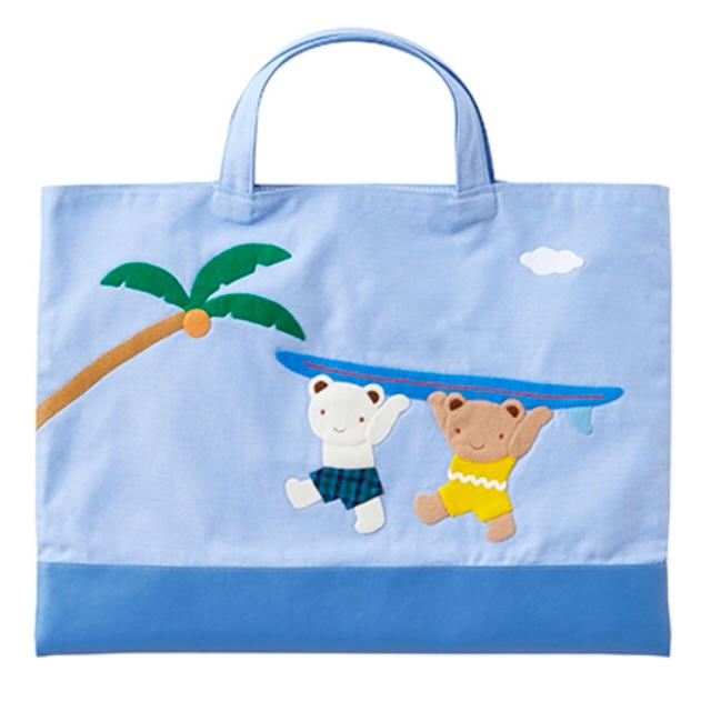 familiar - ファミリア デニムバッグ なかよくサーフィン トートバッグ