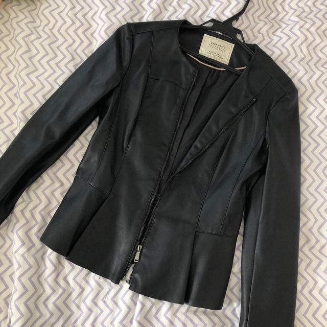 ZARA - ♡様: ZARA ペプラム レザージャケットの通販 by Michelle's