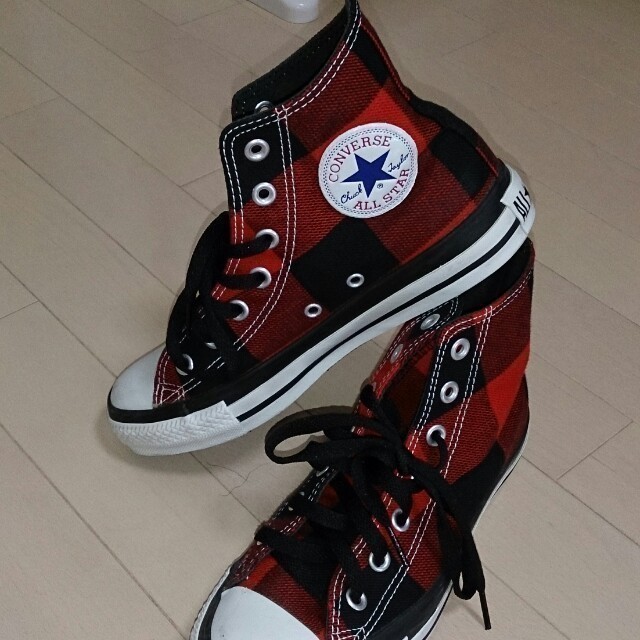 CONVERSE - 美品。コンバース 赤チェック 24cmの通販 by water drop