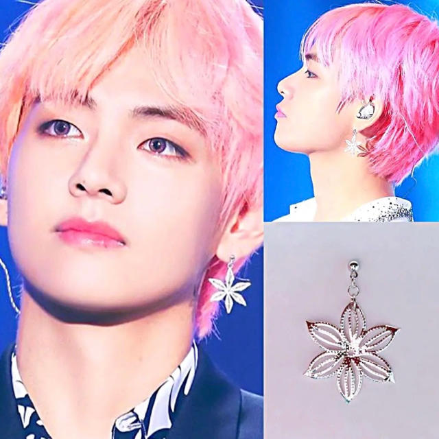 BTS テテ着用ピアスorイヤリング 片耳 フラワーピアスの通販 by