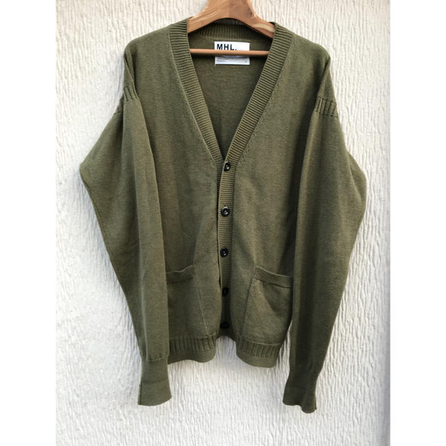 MARGARET HOWELL - MHL カーディガン カーキ Lサイズ コットンの通販