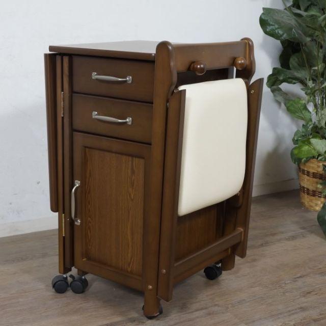 送料無料【新品】楽々移動 折りたたみデスク&チェア ミシン台