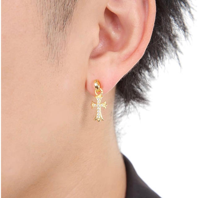 新品】クロムハーツ系 十字架 クロス ピアス 18k 大人気 アレルギー