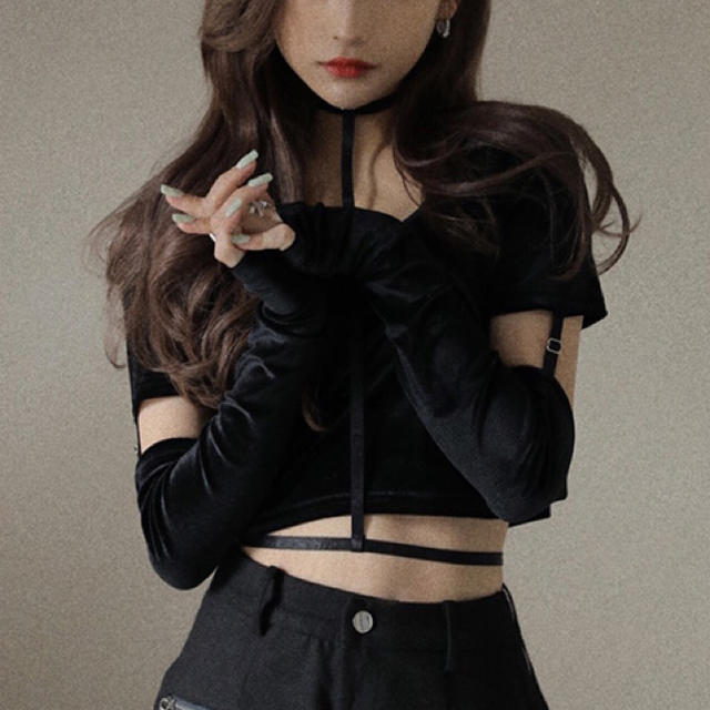 Bubbles - melt the lady ストラップベロアトップス メルトザレディの